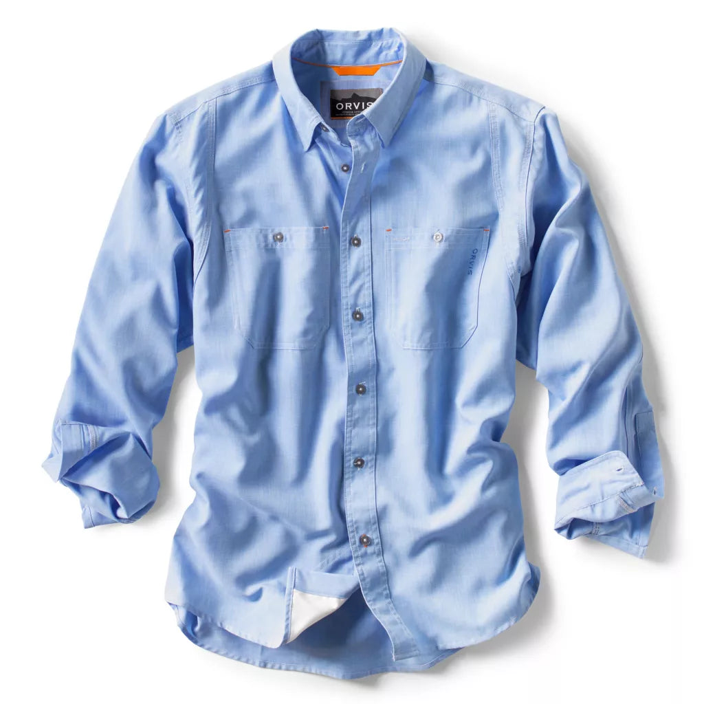 Men's Orvis Tech Chambray Work Shirt, Polyester
